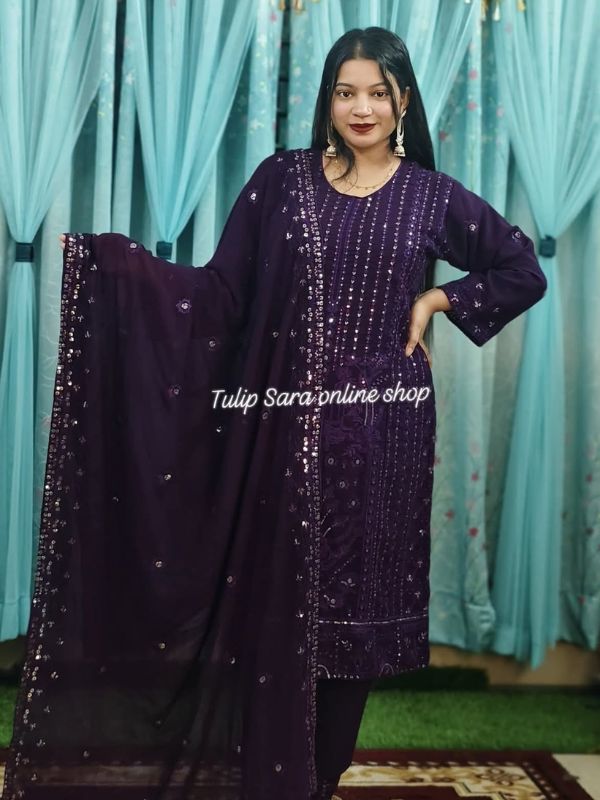 Georgette Three Pice