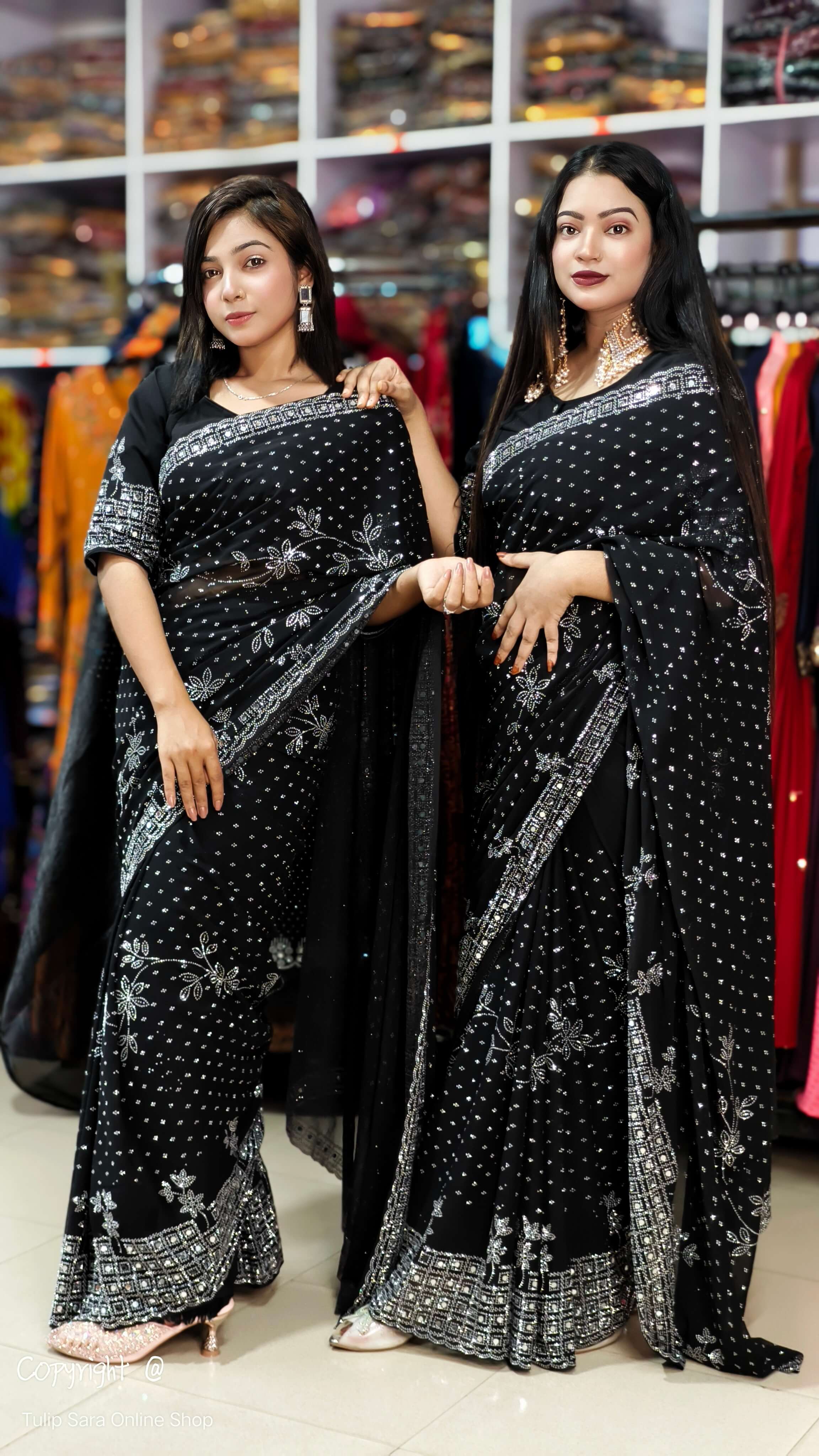 Gorgeous stone sharee (Balck)