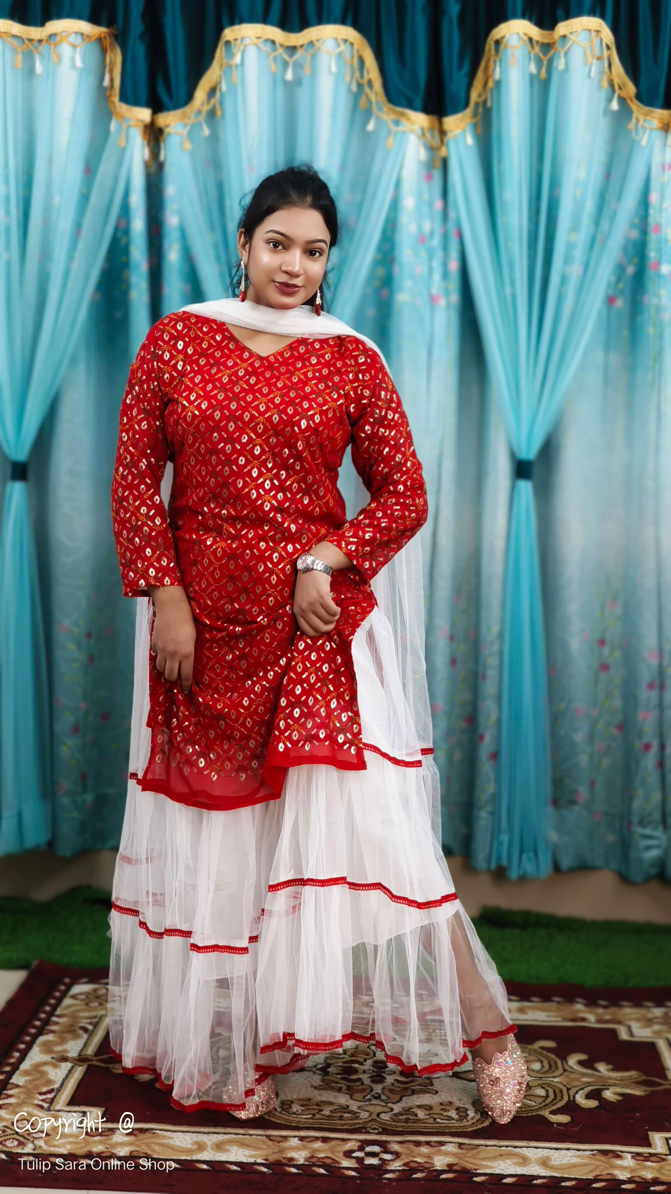 Sharara three pice
